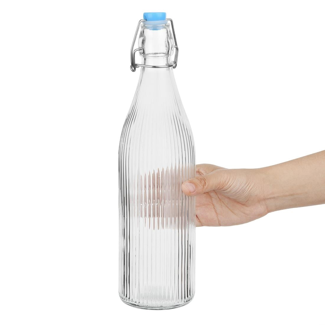 Olympia Ridged Swing Top Water Bottles 1Ltr (6 Pack) - HW793