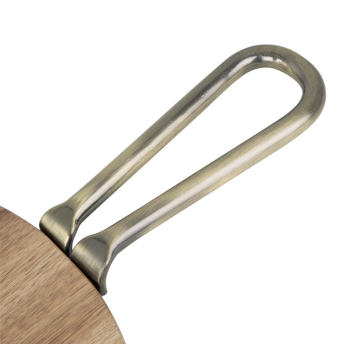 Olympia Round Paddle Board Acacia Wood Metal Handle 458x305mm - HX389