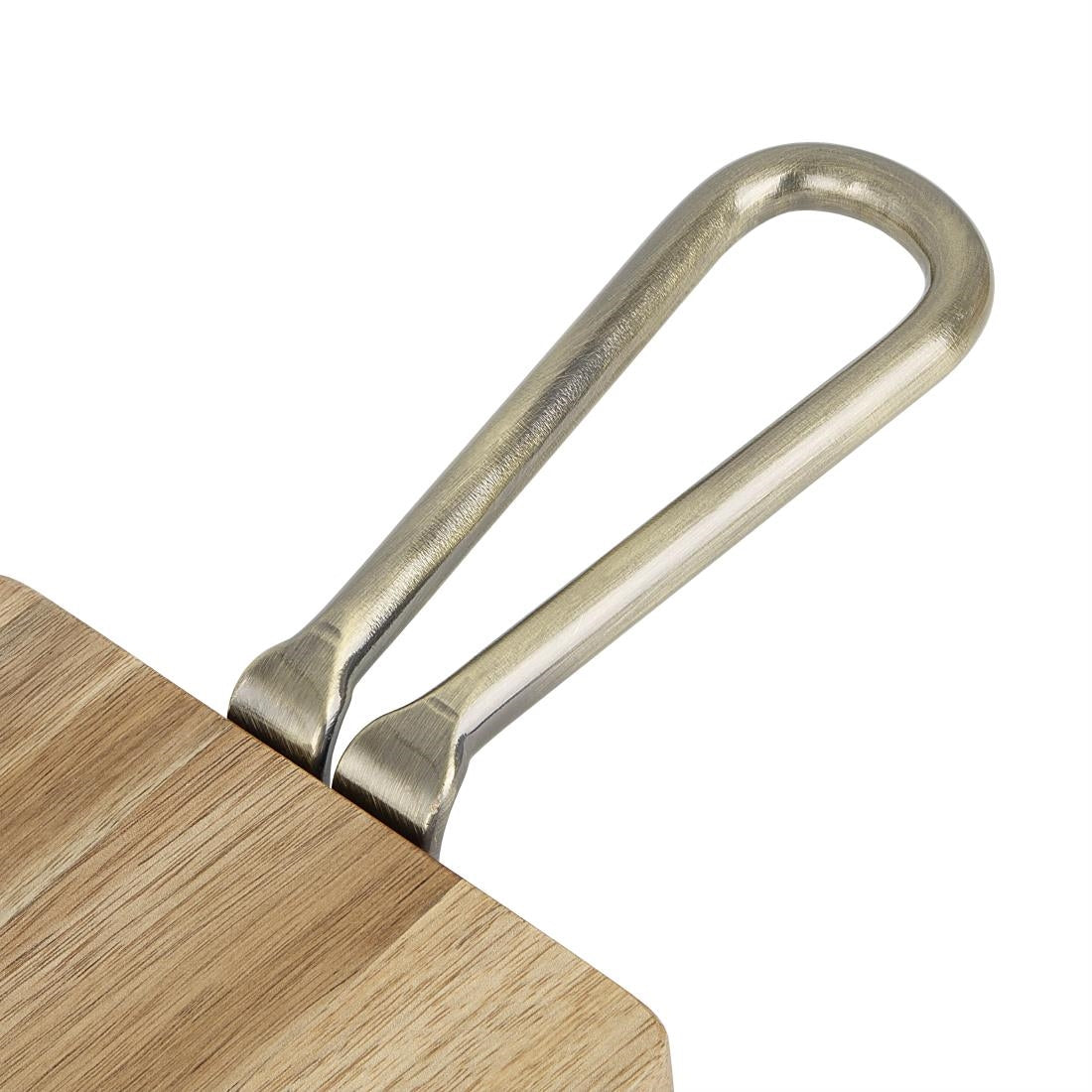 Olympia Rectangular Paddle Board Acacia Wood With Metal Handle 575x152mm - HX391