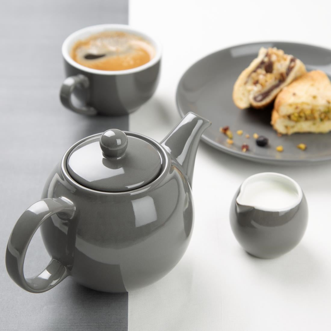 Olympia Café Teapot Charcoal 450ml (2 Pack) - HX797