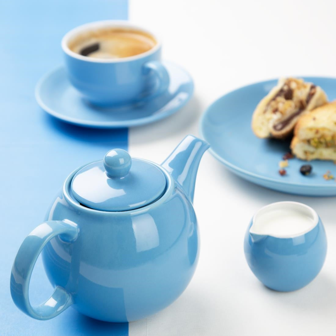Olympia Café Teapot Blue 450ml (2 Pack) - HX798
