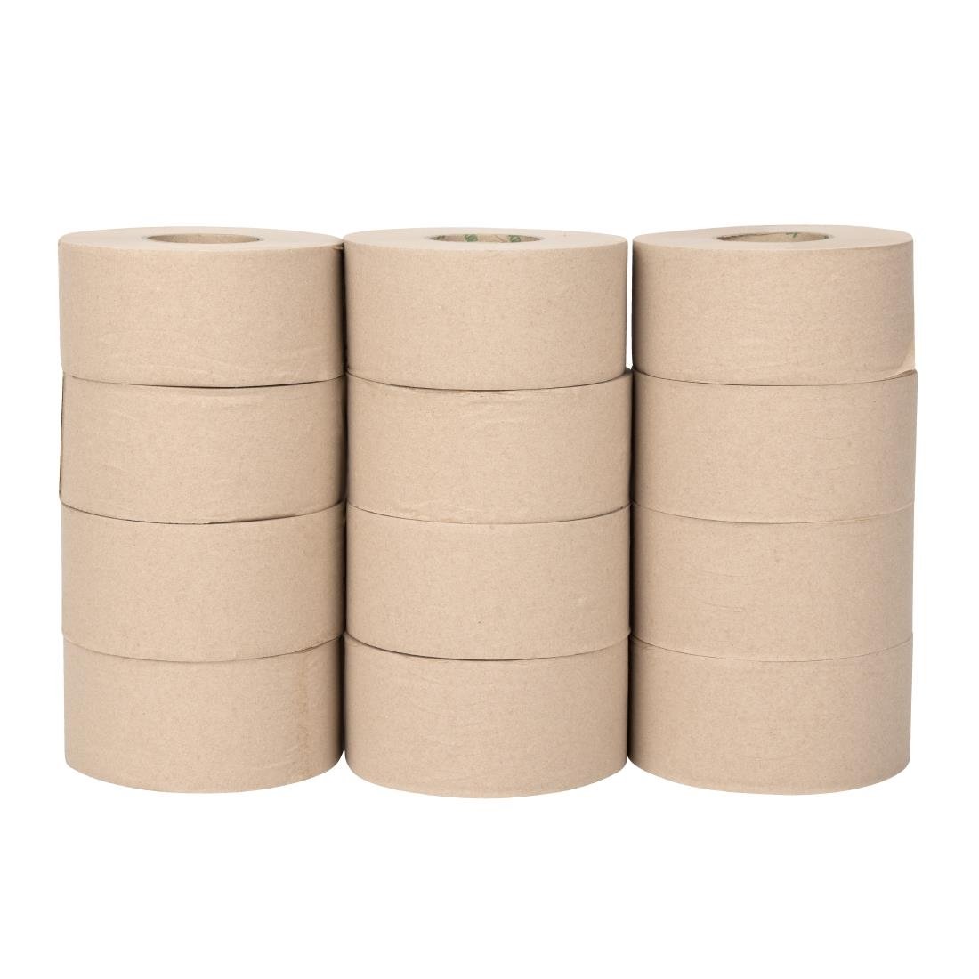 Jantex Green 100% Recycled Mini Jumbo Roll Refill 2ply - 150m (12 Pack) - HX939