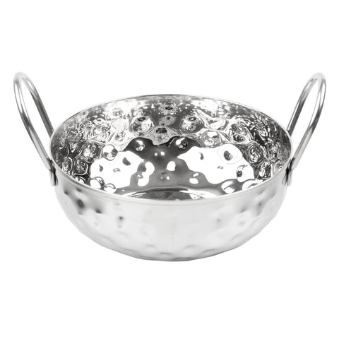 Olympia Table Presentation Hammered Kadai Dish Stainless Steel 150mm - HY105