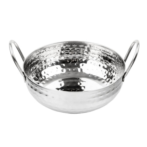 Olympia Table Presentation Hammered Kadai Dish Stainless Steel 200mm - HY107