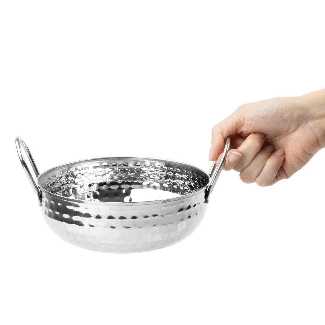 Olympia Table Presentation Hammered Kadai Dish Stainless Steel 170mm - HY106