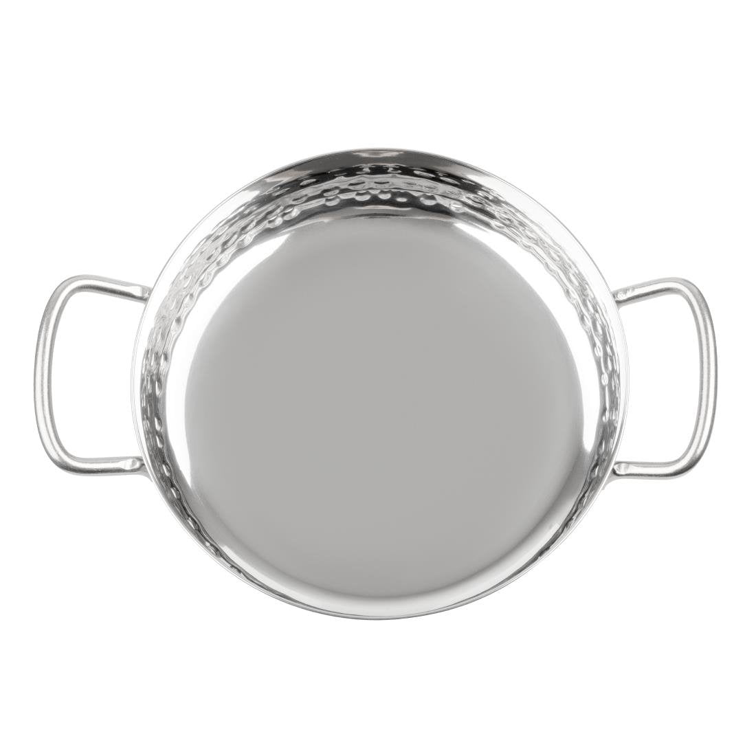 Olympia Table Presentation Handled Dish Stainless Steel Hammered 150mm - HY111