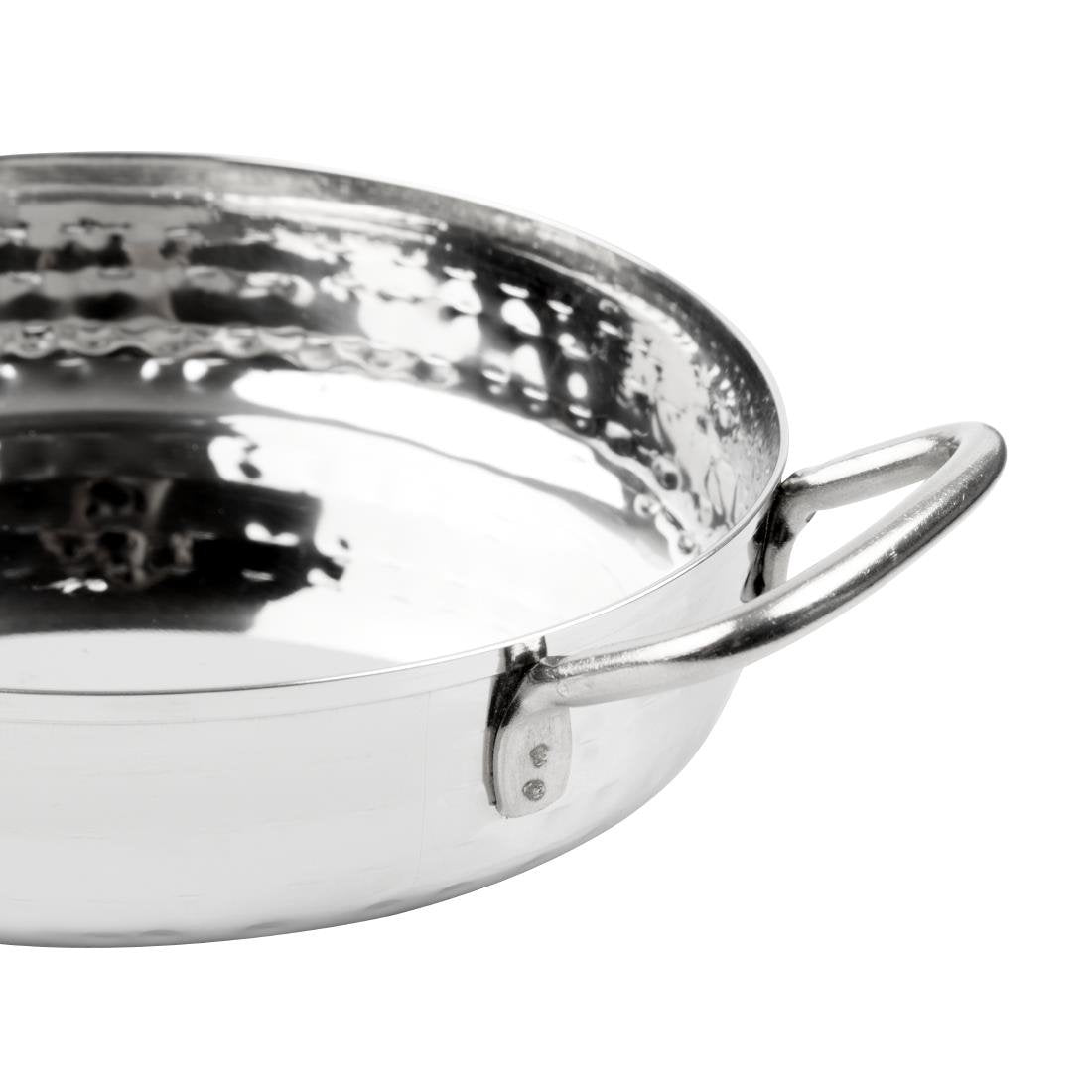 Olympia Table Presentation Handled Dish Stainless Steel Hammered 150mm - HY111