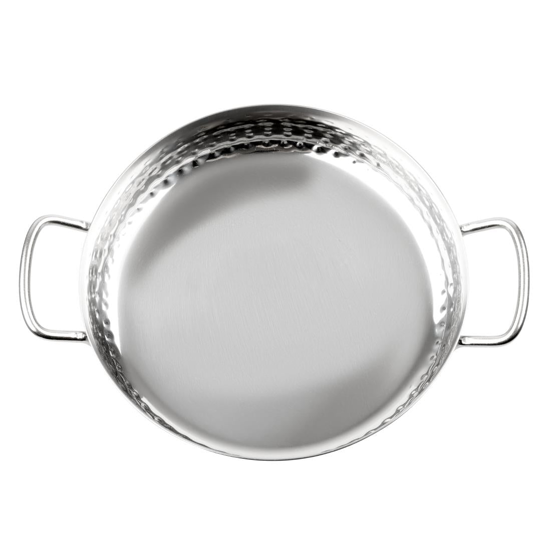 Olympia Table Presentation Handled Dish Stainless Steel Hammered 180mm - HY112