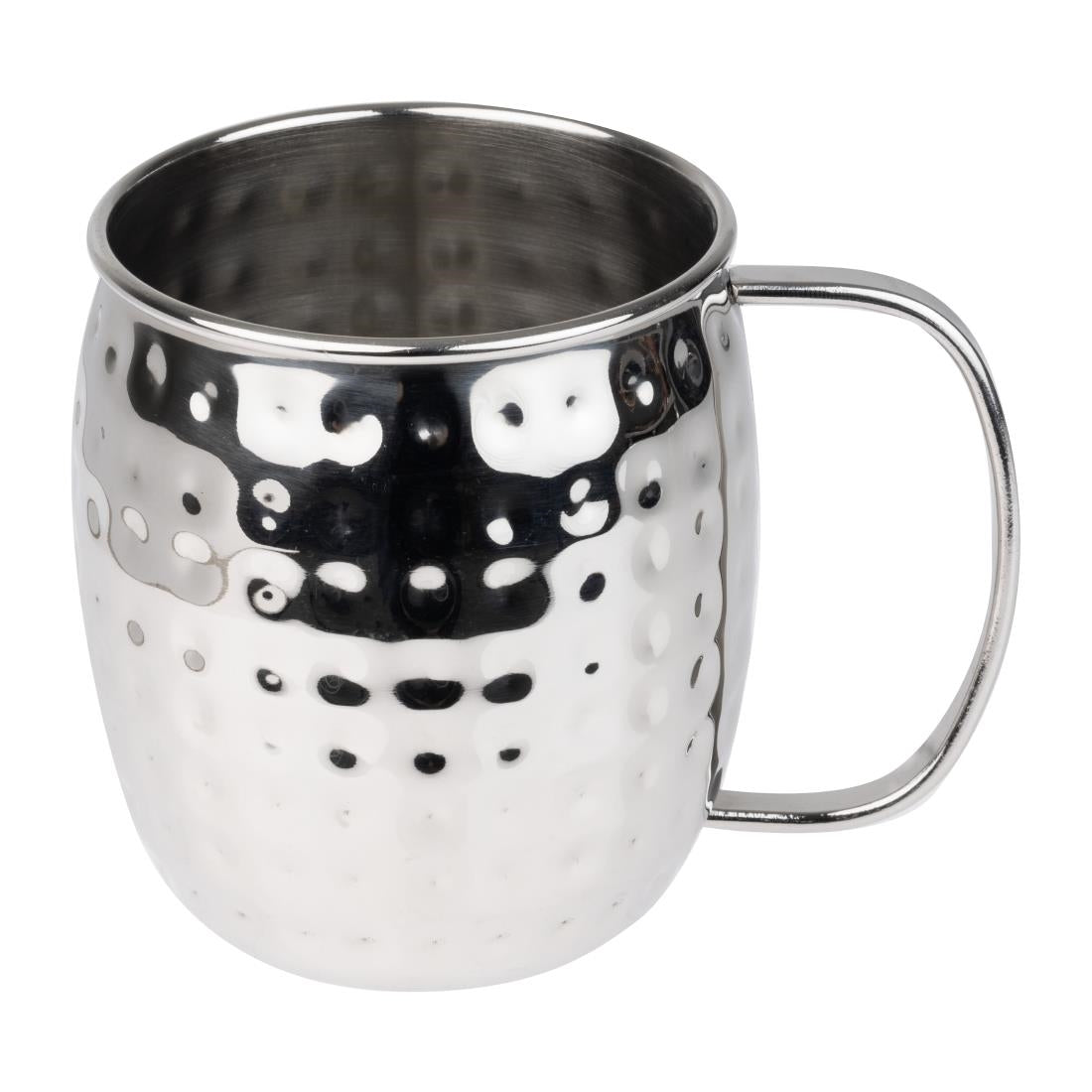 Olympia Barware Hammered Stainless Steel Mugs 440ml - HY113