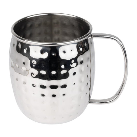 Olympia Barware Hammered Stainless Steel Mugs 440ml - HY113