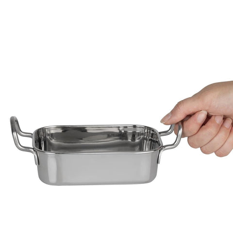 Olympia Table Presentation Rectangular Dish Stainless Steel 140x90mm - HY122