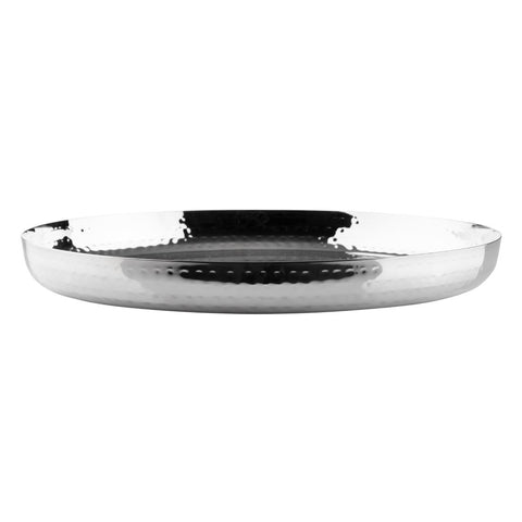 Olympia Hammered Stainless Steel Round Tray 320x35mm - HY125