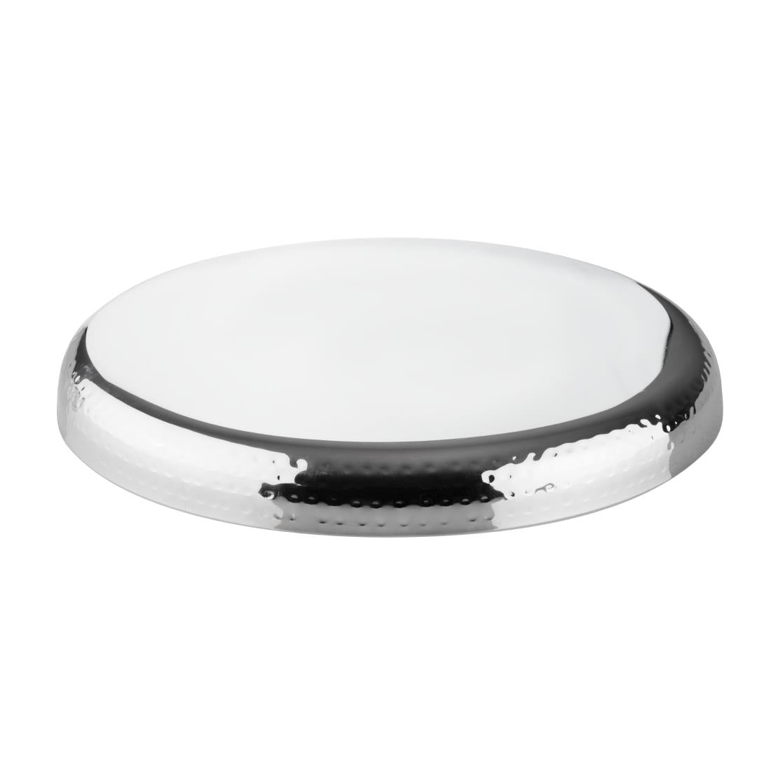 Olympia Hammered Stainless Steel Round Tray 320x35mm - HY125