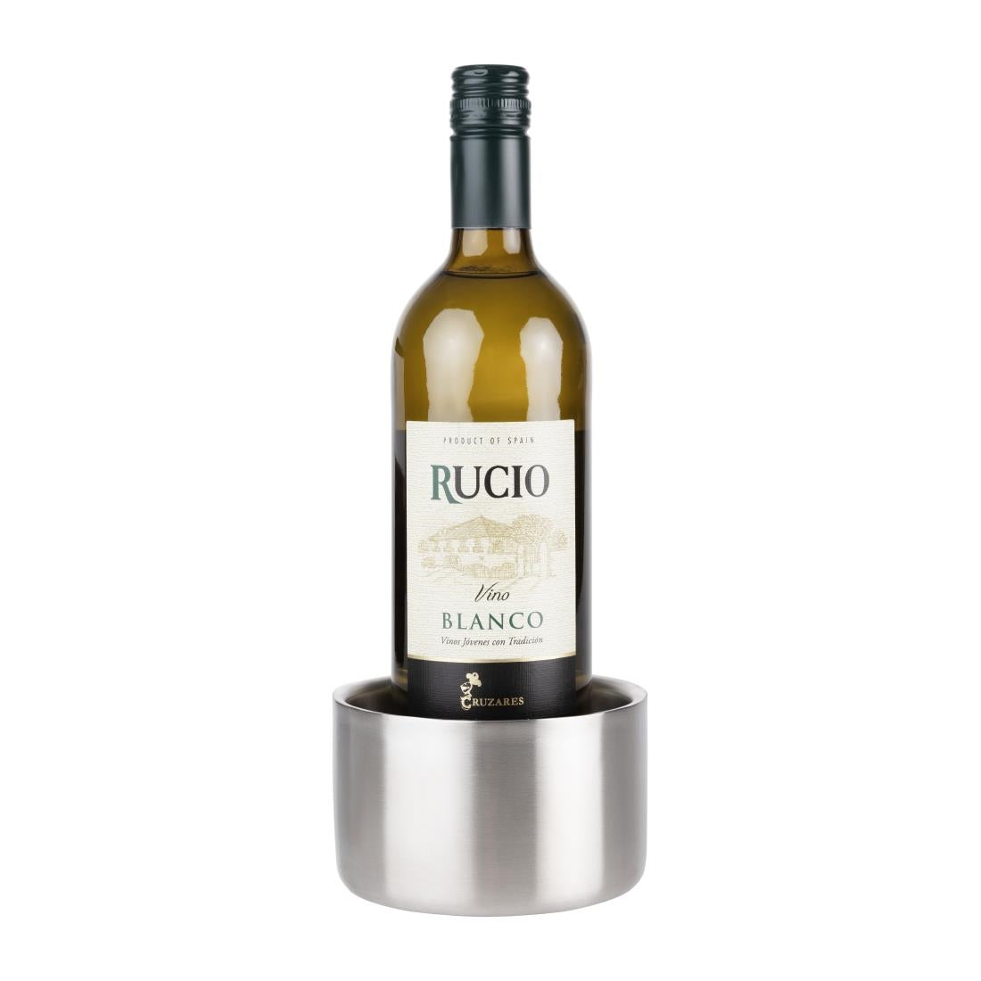 Olympia Double Wall Stainless Steel Wine and Champagne Coaster - HY127