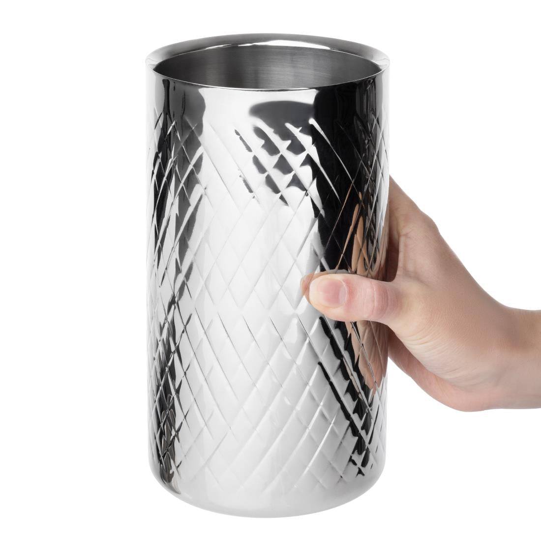 Olympia Geo Double Wall Wine Cooler Stainless Steel - HY133