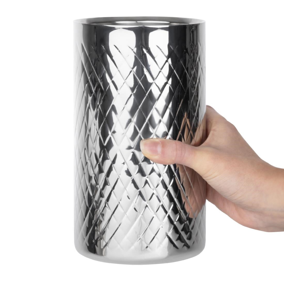 Olympia Geo Double Wall Wine Cooler Stainless Steel - HY133
