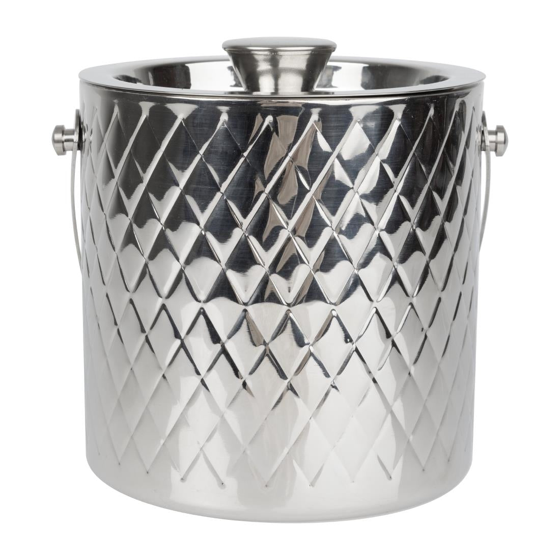 Olympia Geo Double Wall Ice Bucket Stainless Steel 1950ml - HY134