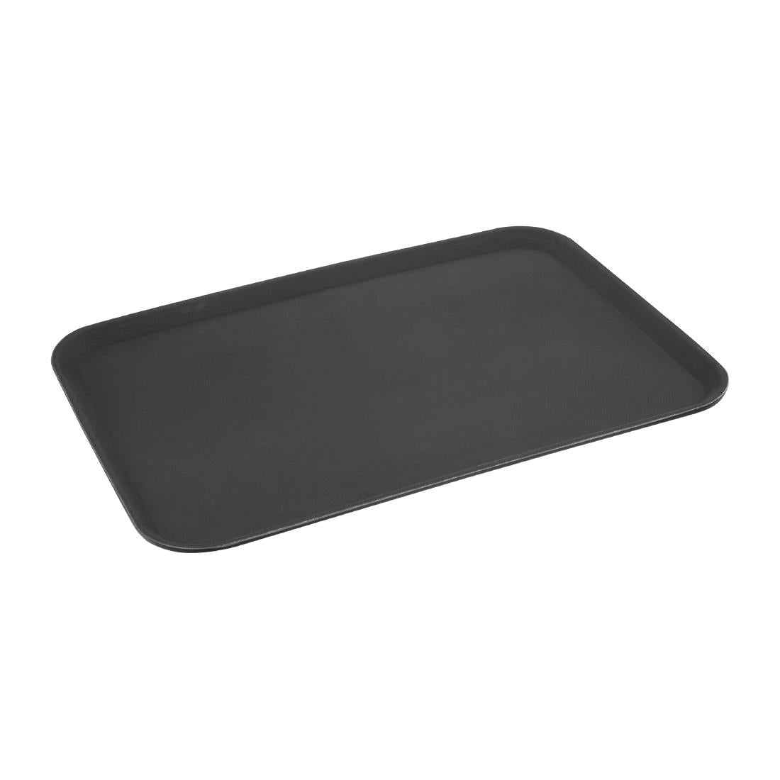 Olympia Kristallon Anti-Slip Fibreglass Rectangular Tray Black - 455x655mm - HY139