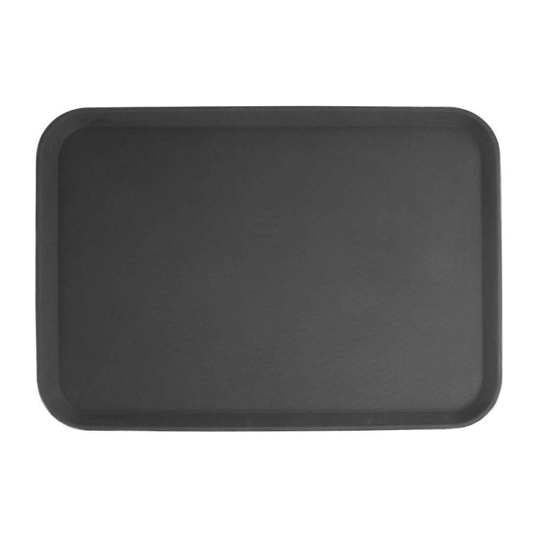 Olympia Kristallon Anti-Slip Fibreglass Rectangular Tray Black - 455x655mm - HY139