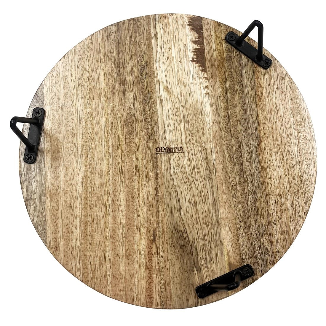 Olympia Round Display Stand Mango Wood with Metal Legs 250x80mm - HY753