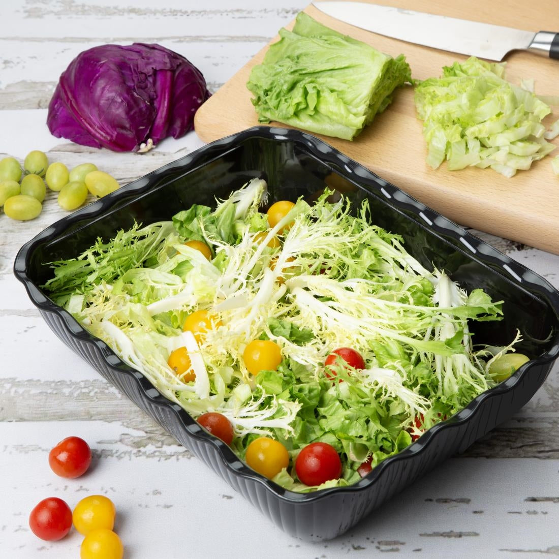 Olympia Kristallon Large Salad Crock - Black - HY800