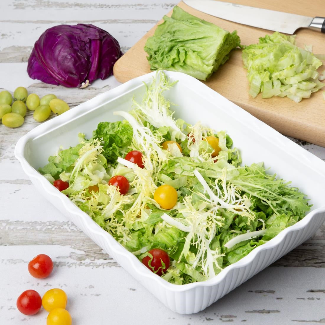 Olympia Kristallon Large Salad Crock - White - HY801