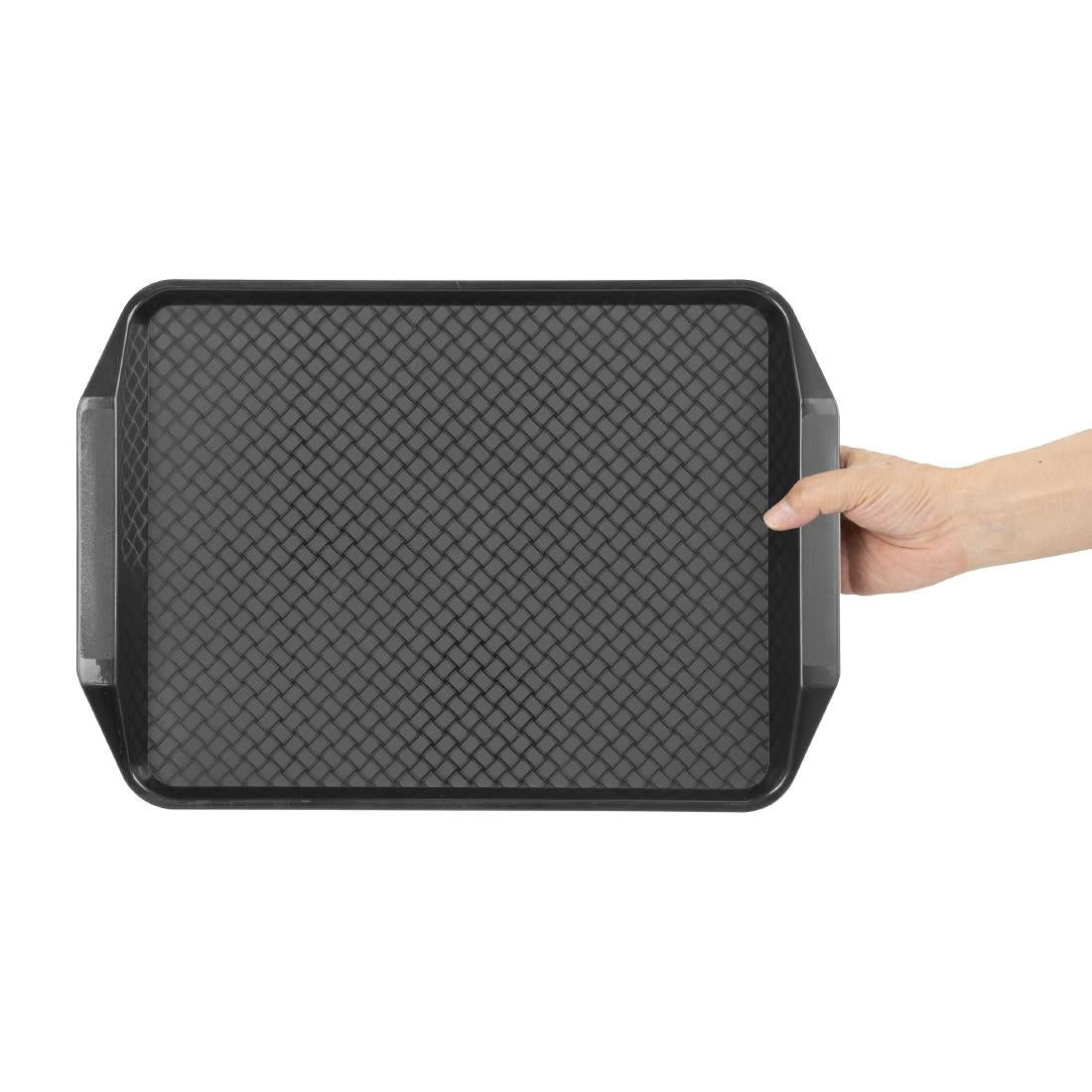 Olympia Kristallon Handled Fast Food Tray Black 435x305mm - HY809