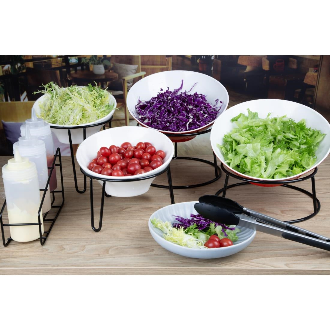 Olympia Non-Slip Riser Round Multi Black Wire 230x260x150mm - HY986