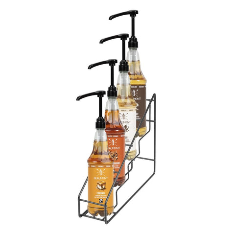 Olympia Syrup Bottle Stand Black Wire 400x105x320mm - HY987