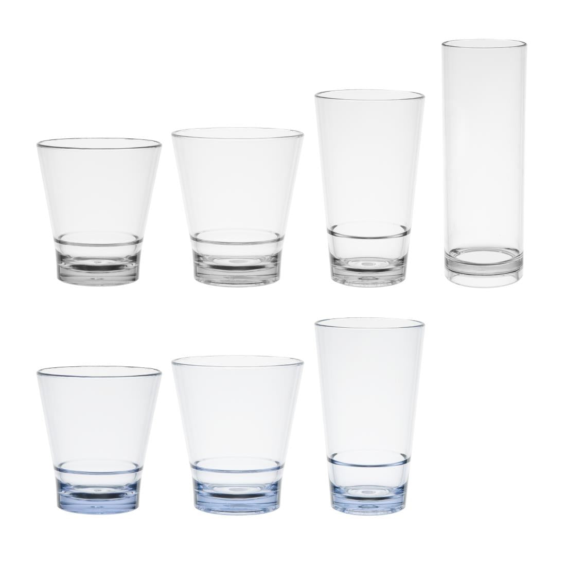 Olympia Kristallon Polycarbonate Stacking Tumblers Blue 250ml (6 Pack) - HZ081