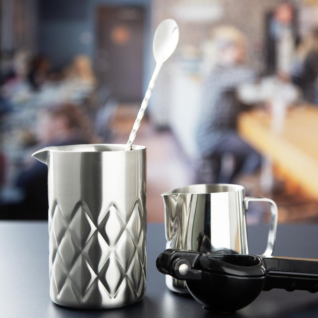 Olympia Double Wall Mixing Glass Stainless Steel 139x87mm - HZ236