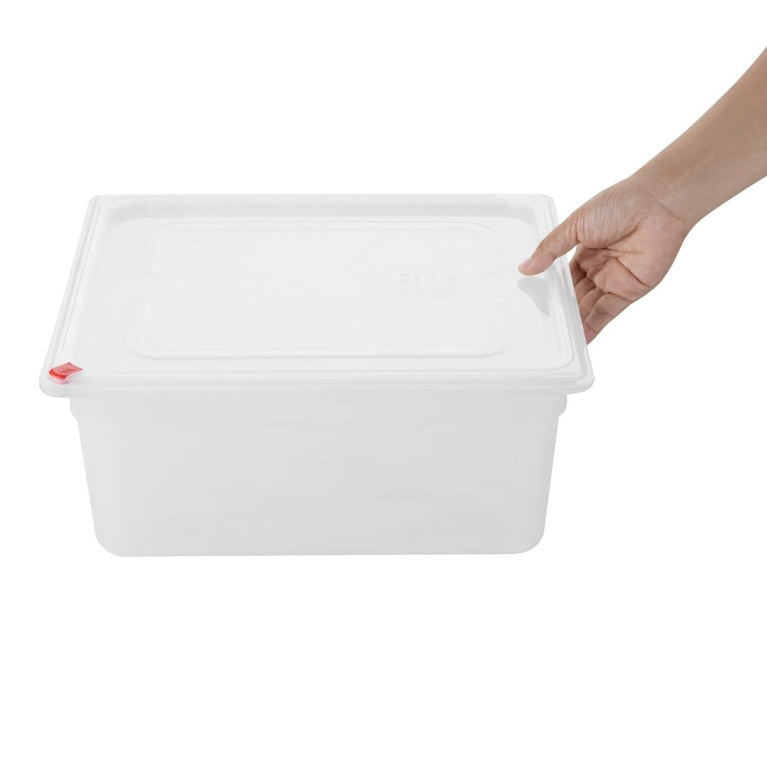 Hygiplas Click PP 2/3 GN 12Ltr Container with Lid & 7 Colour Clips 150mm (4 Pack) - HZ351