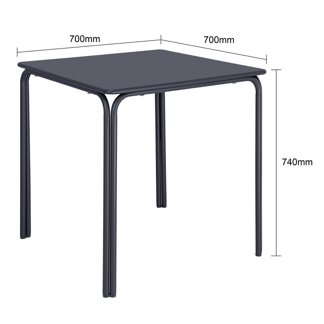 Bolero Adeline Steel Square Table 700mm Slate Blue - HZ355