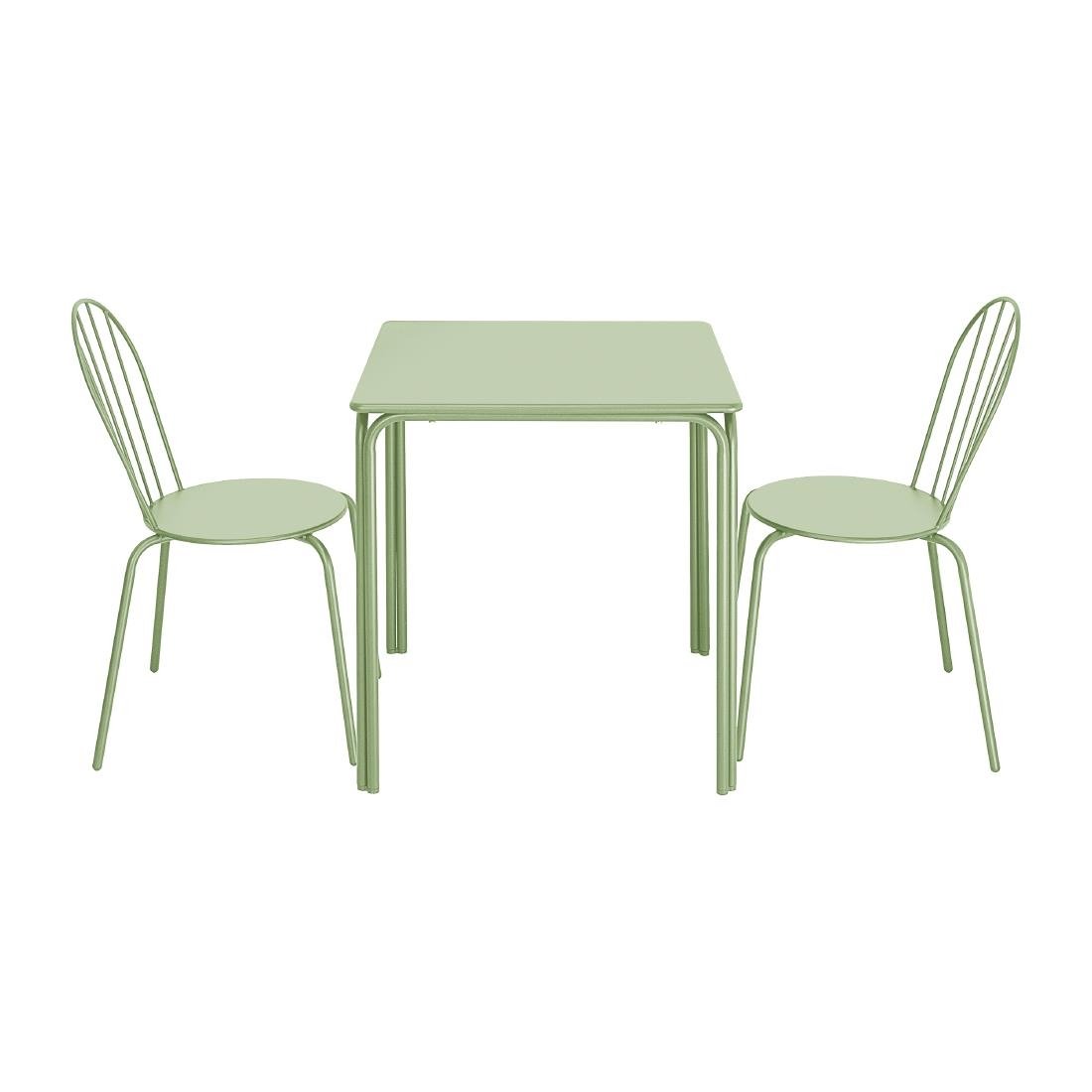 Bolero Adeline Steel Square Table 700mm Light Green - HZ357