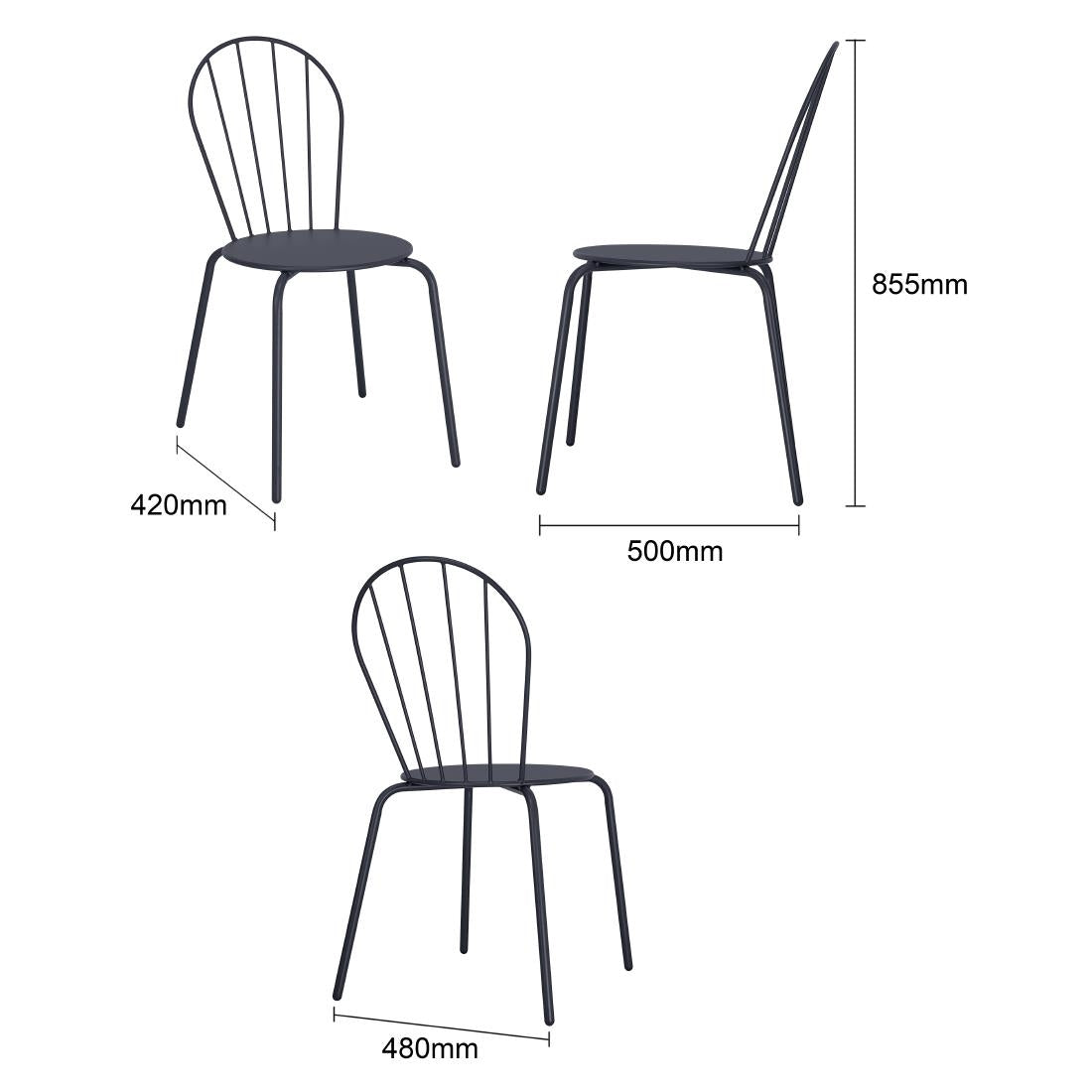 Bolero Adeline Side Chairs Slate Blue (4 Pack) - HZ361