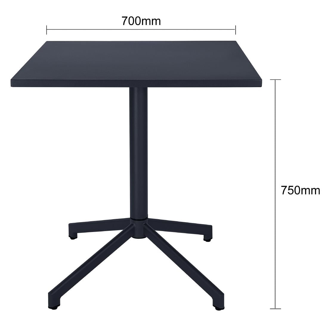 Bolero Porto Folding Table Slate Blue 700x750mm - HZ375