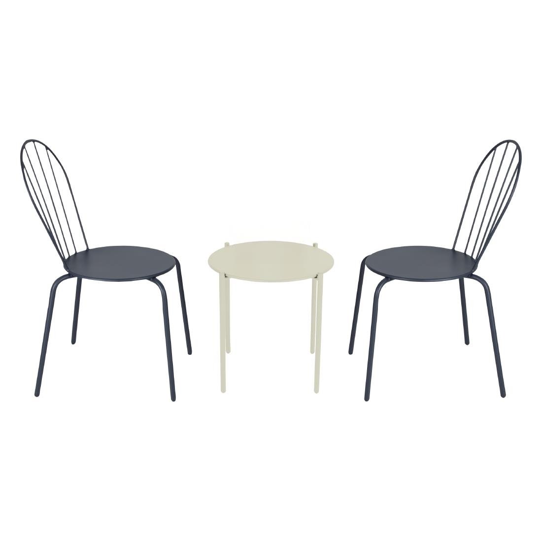 Bolero Perth Round Low Coffee Table Light Grey 450mm - HZ377