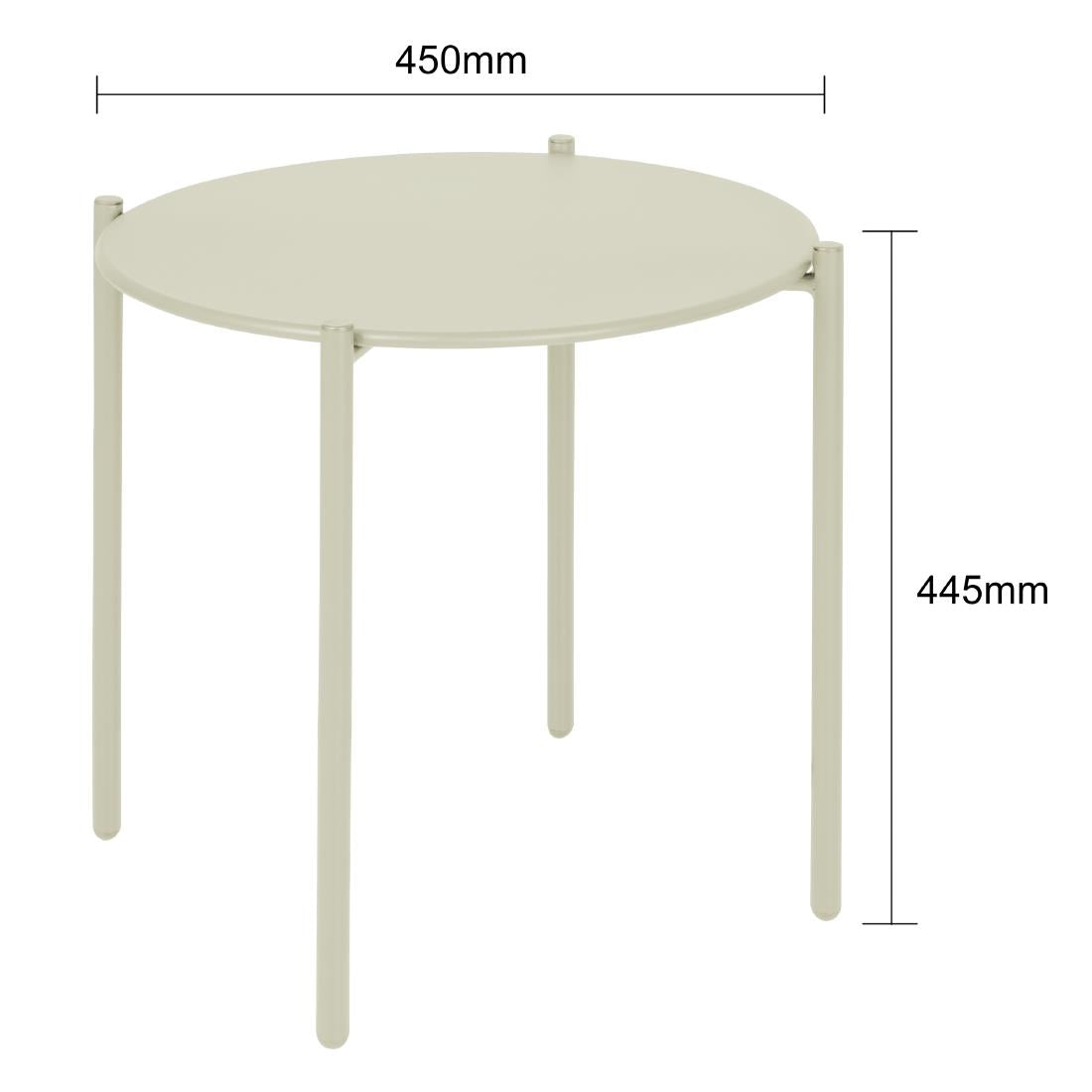 Bolero Perth Round Low Coffee Table Light Grey 450mm - HZ377
