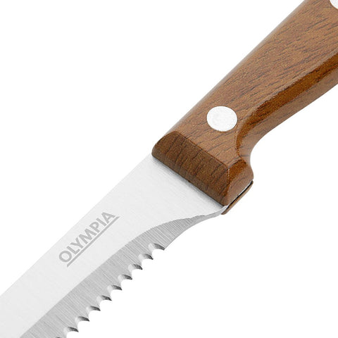 Olympia Steak Knives Wood Effect Handle (12 Pack) - HZ970