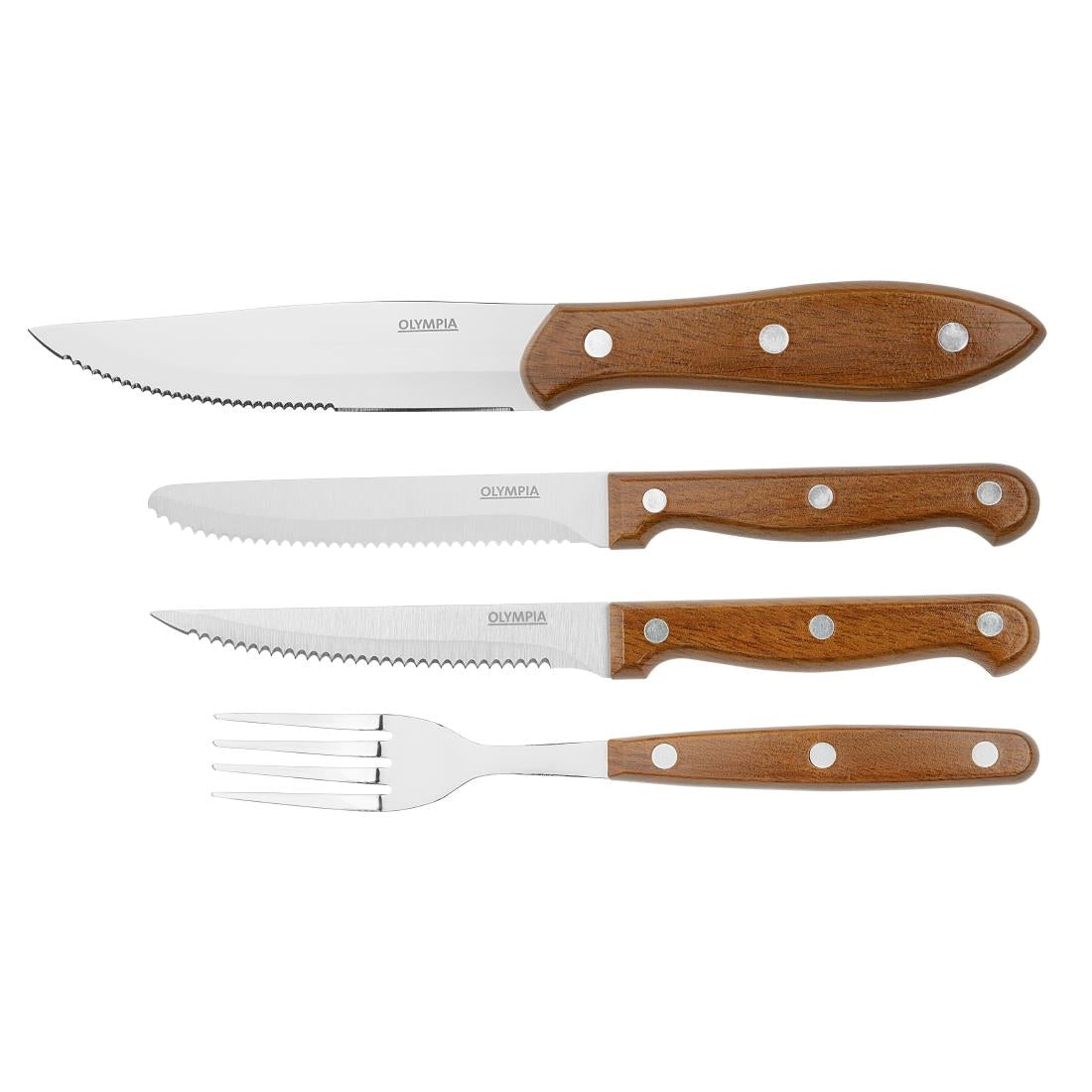 Olympia Steak Knives Wood Effect Handle (12 Pack) - HZ970
