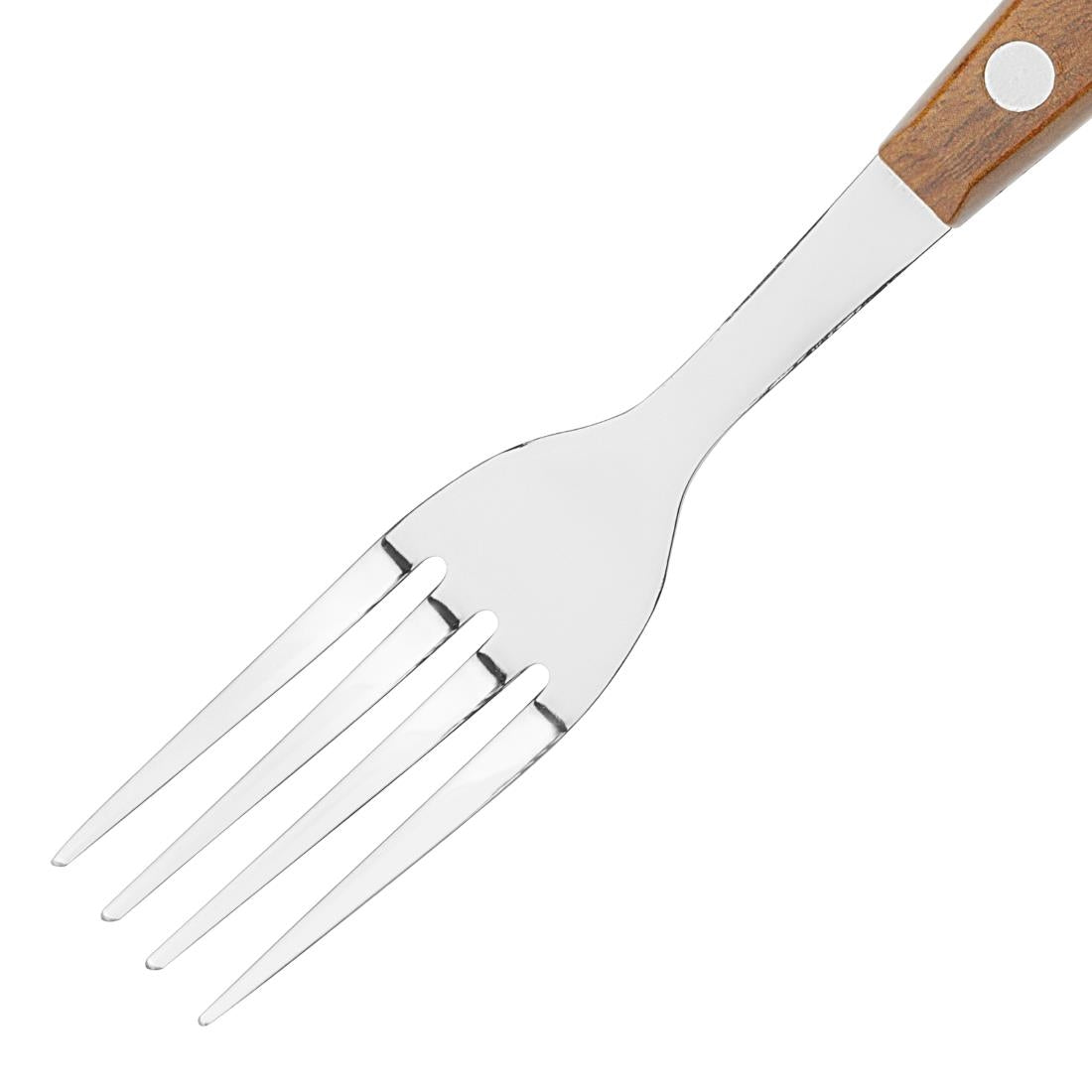 Olympia Steak Forks Wood Effect Handle (12 Pack) - HZ971