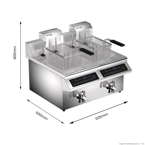 Benchstar Double Tanks Auto Lifting Induction Fryer - IF7000D-AL