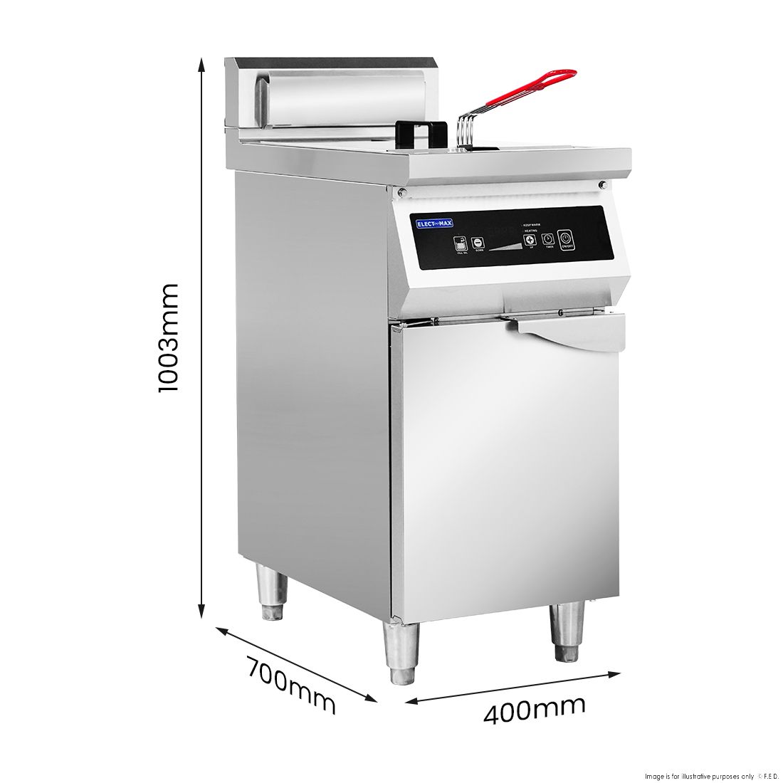 Electmax 700 Series Induction Single Fryer with Splashback IFS7-30L