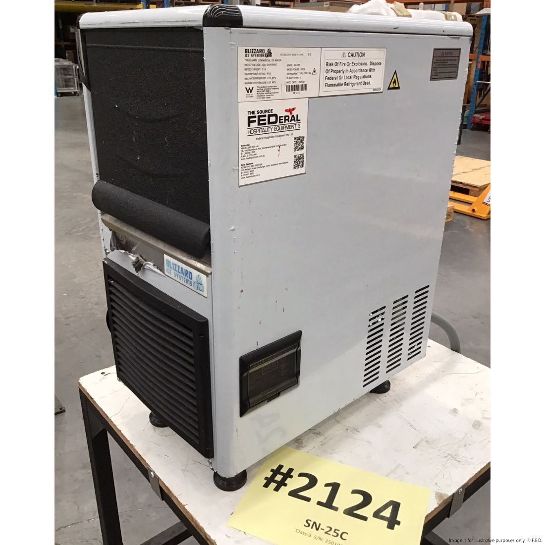 2NDs: Blizzard Underbench Bullet Ice Maker 25Kg - SN-25C-NSW2124