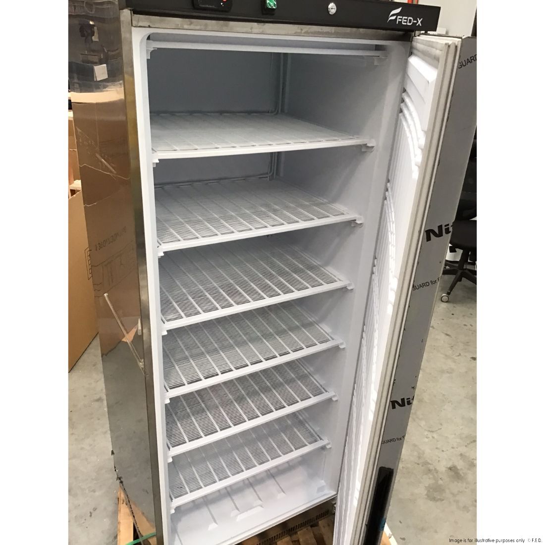CLEARANCE - FED-X 555L S/S Single Solid Door Freezer - XF600SS-NSW2136