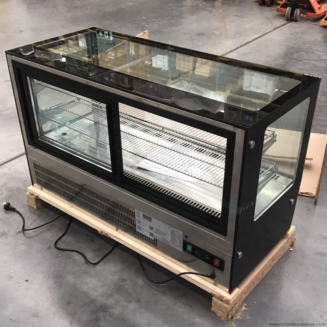 2NDs: Counter top square 2 Shelves Glass cold food display - GN-1200RT-NSW2101