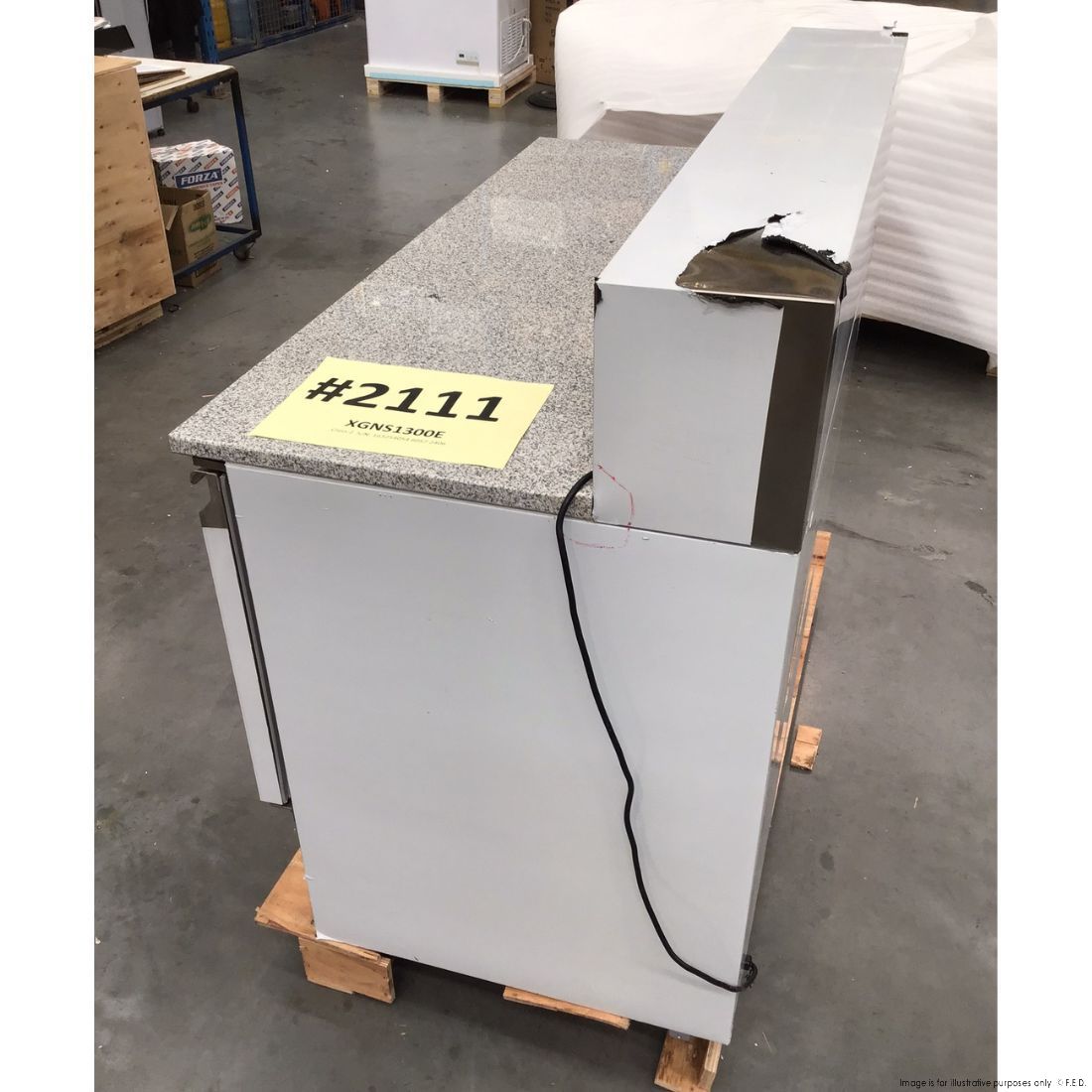 2NDs: FED-X Three Door Salad Prep Fridge with Marble Top - XGNS1300E-NSW2111