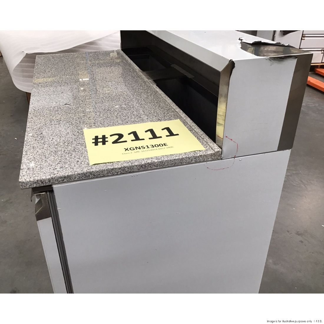 2NDs: FED-X Three Door Salad Prep Fridge with Marble Top - XGNS1300E-NSW2111