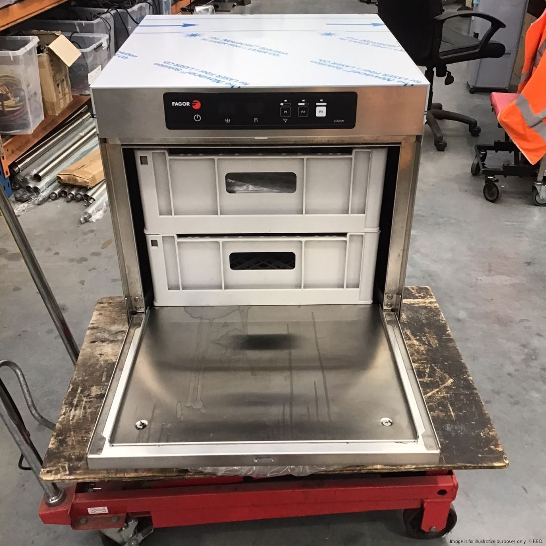 2NDs: Fagor EVO-CONCEPT glass washer with drain pump and detergent &amp; rinse dispenser cold rinse - CO-402BDD-NSW2092