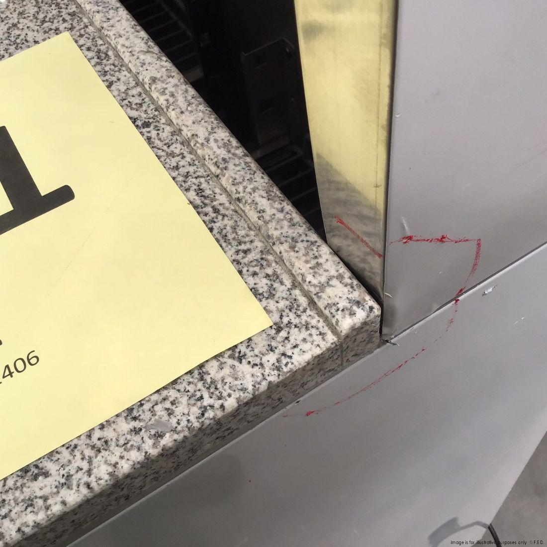 2NDs: FED-X Three Door Salad Prep Fridge with Marble Top - XGNS1300E-NSW2111